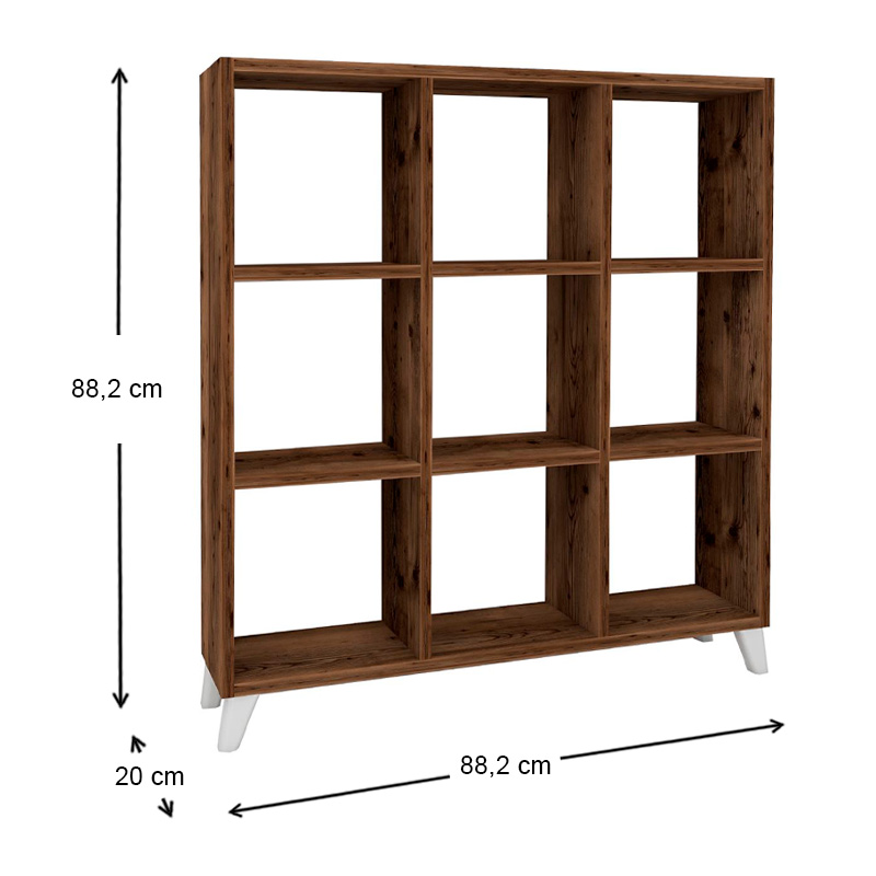 Βιβλιοθήκη Art Maison Νάξος - Walnut (88,2x20x88,2εκ.) Βιβλιοθήκη Art Maison Νάξος - Walnut (88,2x20x88,2εκ.)