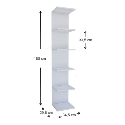Βιβλιοθήκη Art Maison Γυάρος - White (34,5x30x180εκ.)
