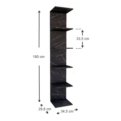 Βιβλιοθήκη Art Maison Γυάρος - Black (34,5x30x180εκ.) Βιβλιοθήκη Art Maison Γυάρος - Black (34,5x30x180εκ.)