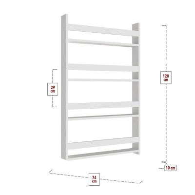 Επιτοίχια βιβλιοθήκη - ραφιέρα Art Maison Θυμαινάκι - White (70x10x120εκ.)