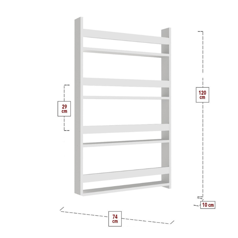 Επιτοίχια βιβλιοθήκη - ραφιέρα Art Maison Θυμαινάκι - White (70x10x120εκ.)