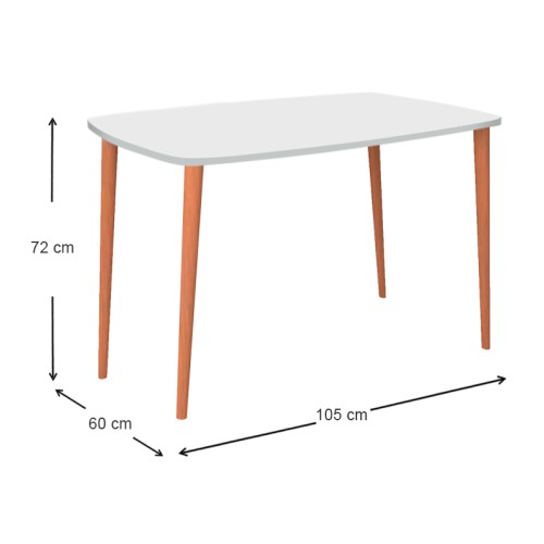 Τραπέζι Art Maison ΚΑΡΠΑΘΟΣ - White (105x60x72εκ.)
