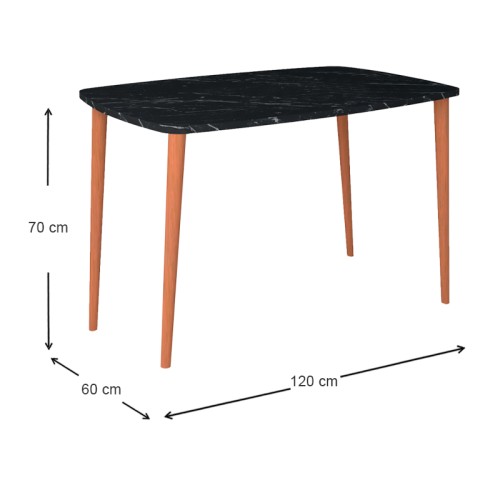 Τραπέζι Art Maison ΚΑΡΠΑΘΟΣ - Black (105x60x72εκ.)