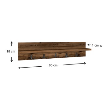 Κρεμάστρα τοίχου Art Maison Juelsminde -  Walnut (80x11x18εκ.)