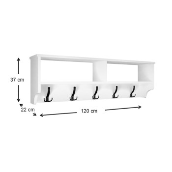 Κρεμάστρα τοίχου Art Maison Σκάνδια - White (120x22x37εκ.)