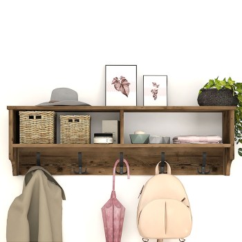 Κρεμάστρα τοίχου Art Maison Σκάνδια - Walnut (120x22x37εκ.)