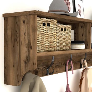 Κρεμάστρα τοίχου Art Maison Σκάνδια - Walnut (120x22x37εκ.)