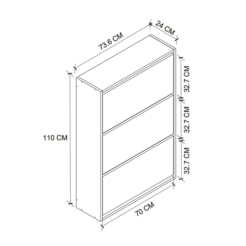 Παπουτσοθήκη Art Maison ΔΙΑΠΟΡΟΣ - Natural (73,6x24x110εκ.)