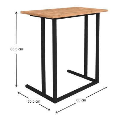 Βοηθητικό τραπεζάκι Art Maison Αμαρίδα - Black Pine Oak (60x35,5x65,5εκ.)