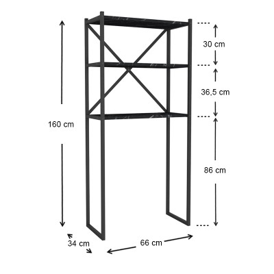 Έπιπλο πλυντηρίου Art Maison Αξίνη - Black (66x34x160εκ.)