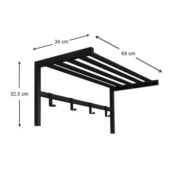 Κρεμάστρα τοίχου Art Maison Αλκή - Black (69x34x32,5εκ.)