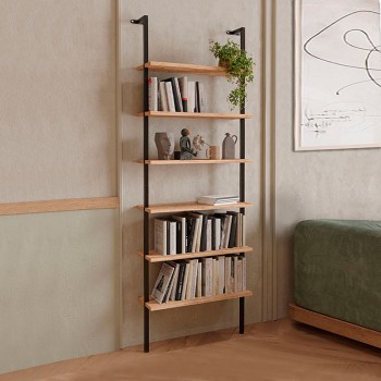 Βιβλιοθήκη τοίχου Art Maison - Θυμαινονήσι Black Walnut (60x20x183εκ.)