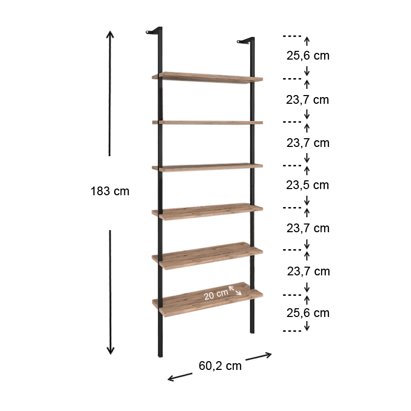 Βιβλιοθήκη τοίχου Art Maison - Θυμαινονήσι Black Walnut (60x20x183εκ.) Βιβλιοθήκη τοίχου Art Maison - Θυμαινονήσι Black Walnut (60x20x183εκ.)