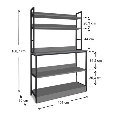 Έπιπλο κουζίνας Art Maison ΕΛΑΣΑ - Charcoal (101x36x160,7εκ.)