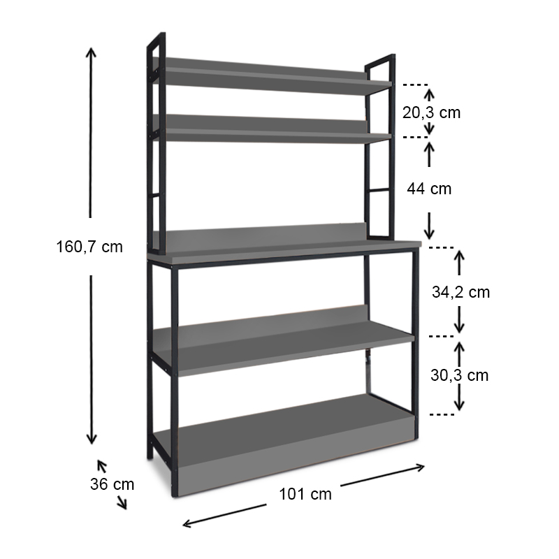 Έπιπλο κουζίνας Art Maison ΕΛΑΣΑ - Charcoal (101x36x160,7εκ.)