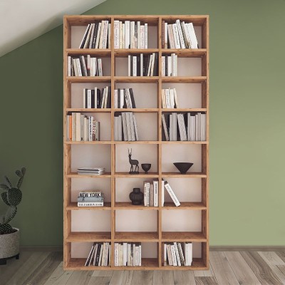 Βιβλιοθήκη Art Maison Λαύριο - Pine Oak (102x16x178εκ.)