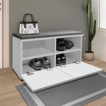 Παπουτσοθήκη Art Maison ΘΗΡΑΣΙΑ - White (80x35x42εκ.)