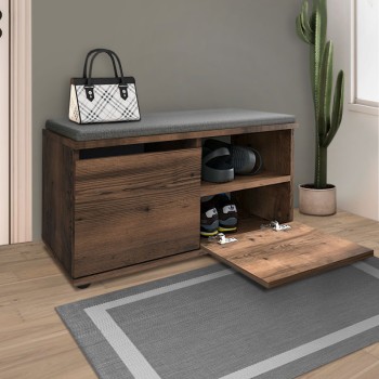 Παπουτσοθήκη Art Maison ΘΗΡΑΣΙΑ - Walnut (80x35x42εκ.)