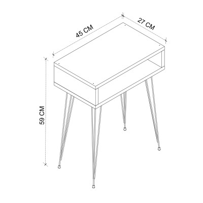 Κομοδίνο Art Maison Λιχάδες - White (40x30x60εκ.)