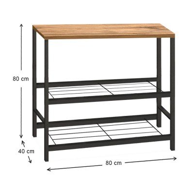 Βοηθητικό τραπεζάκι για φουρνάκι Art Maison Καστελλόριζο - Black - Natural (80x40x80εκ.)
