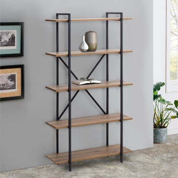 Βιβλιοθήκη Art Maison Πάμφυλλο - Black Walnut (90x35,5x160εκ.)