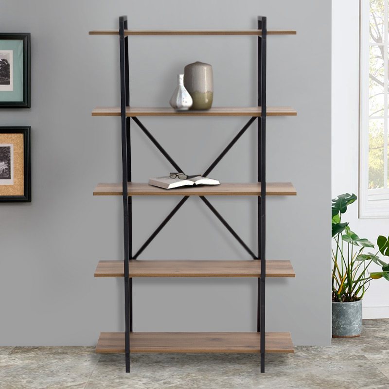 Βιβλιοθήκη Art Maison Πάμφυλλο - Black Walnut (90x35,5x160εκ.)