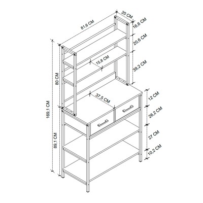 Έπιπλο κουζίνας Art Maison Καστελλόριζο - Walnut Black (81,6x37,5x169,1εκ.) Έπιπλο κουζίνας Art Maison Καστελλόριζο - Walnut Black (81,6x37,5x169,1εκ.)