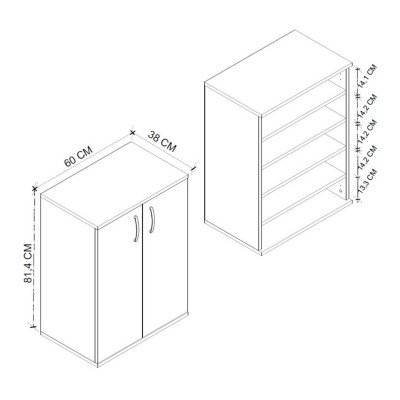 Παπουτσοθήκη - Ντουλάπι Art Maison Baltoy χρώμα καπνιστή καρυδιά 60x38x81,4εκ.