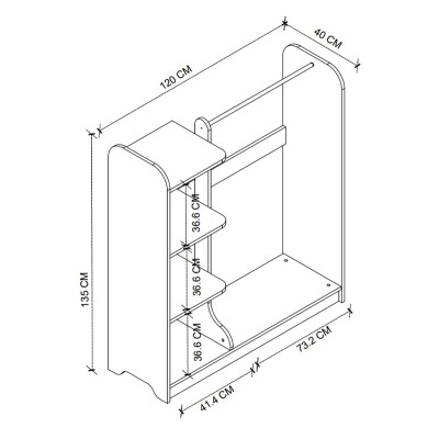Έπιπλο εισόδου Art Maison Natsumi χρώμα pine oak 120x40x135εκ.