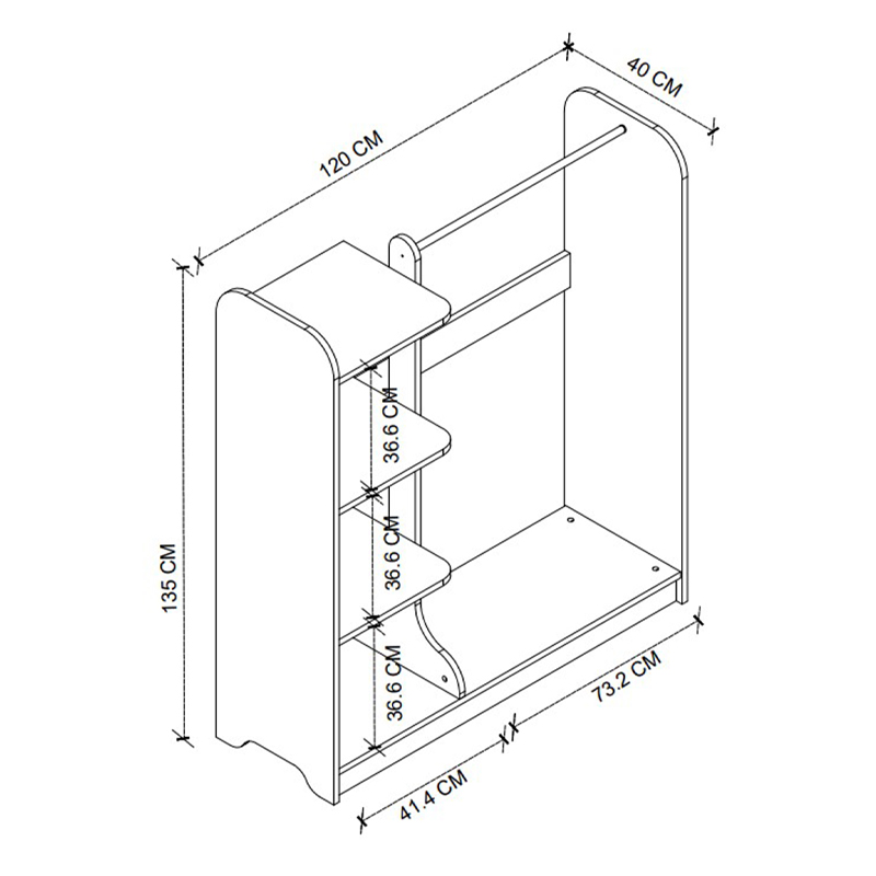 Έπιπλο εισόδου Art Maison Natsumi χρώμα pine oak 120x40x135εκ.