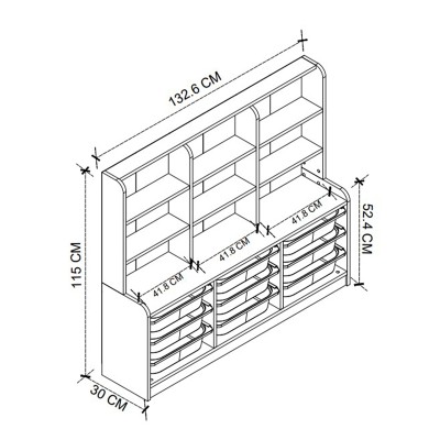 Βιβλιοθήκη Art Maison Mudbray με 9 συρτάρια χρώμα λευκό 132,6x30x115εκ. Βιβλιοθήκη Art Maison Mudbray με 9 συρτάρια χρώμα λευκό 132,6x30x115εκ.
