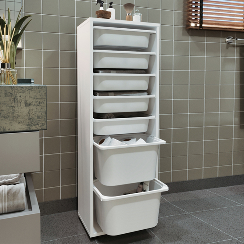 Συρταριέρα κουζίνας - μπάνιου Art Maison Antonio με 7 συρτάρια χρώμα λευκό 45,4x30x125εκ.