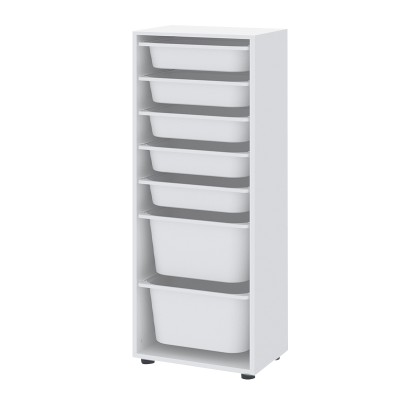 Συρταριέρα κουζίνας - μπάνιου Art Maison Antonio με 7 συρτάρια χρώμα λευκό 45,4x30x125εκ.