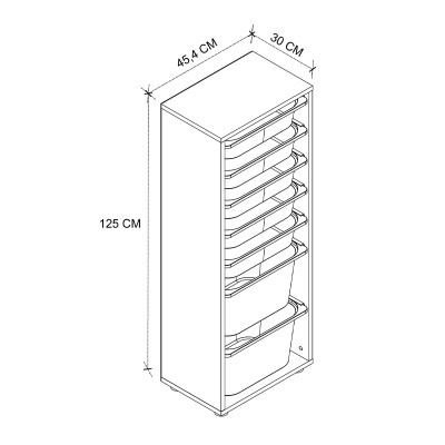 Συρταριέρα κουζίνας - μπάνιου Art Maison Antonio με 7 συρτάρια χρώμα λευκό 45,4x30x125εκ.