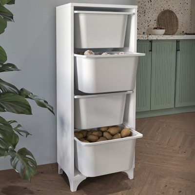 Συρταριέρα κουζίνας - μπάνιου Art Maison Aramaki με 4 συρτάρια χρώμα λευκό 45,3x29,7x116,3εκ.