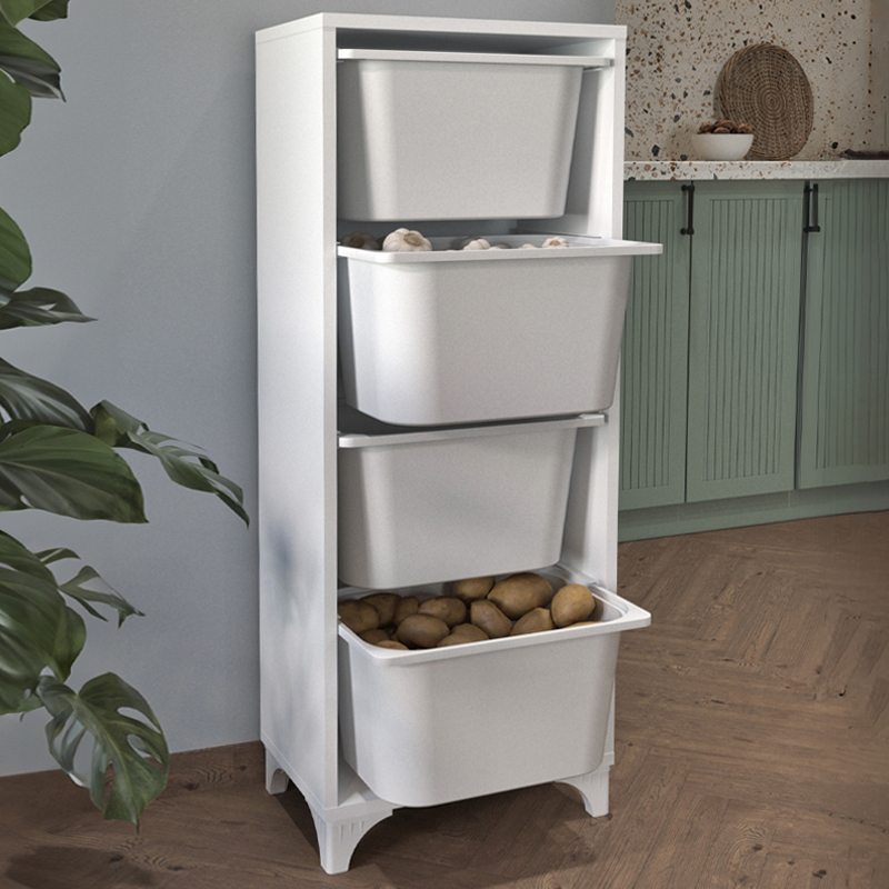 Συρταριέρα κουζίνας - μπάνιου Art Maison Aramaki με 4 συρτάρια χρώμα λευκό 45,3x29,7x116,3εκ.