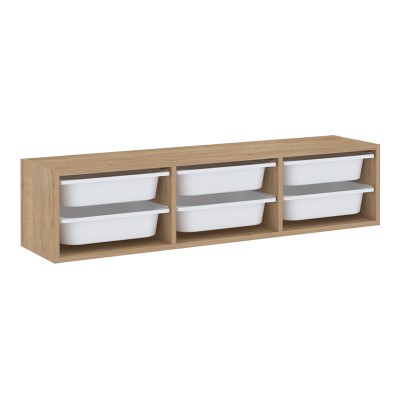 Συρταριέρα επιτοίχια Art Maison Arlong με 6 συρτάρια χρώμα sapphire oak 132x31x30,7εκ.