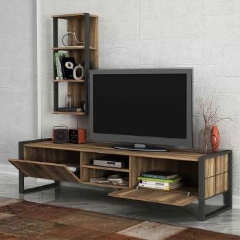 Σύνθεση τηλεόρασης Art Maison Σύμη - Walnut Black (184,5x34x45εκ.)