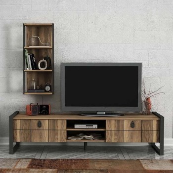 Σύνθεση τηλεόρασης Art Maison Σύμη - Walnut Black (184,5x34x45εκ.)