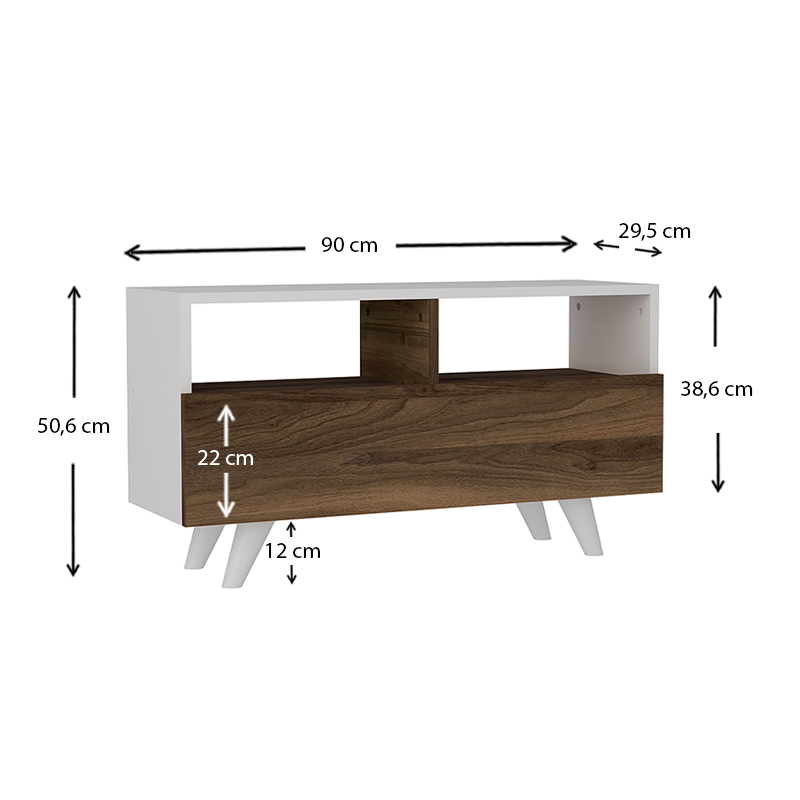 Έπιπλο τηλεόρασης Art Maison ΔΗΛΟΣ - White Walnut (90x29,5x50εκ.) Έπιπλο τηλεόρασης Art Maison ΔΗΛΟΣ - White Walnut (90x29,5x50εκ.)