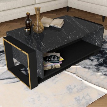 Τραπεζάκι Σαλονιού Art Maison Βραχάσι - Black (107x60x40εκ.)