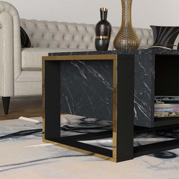 Τραπεζάκι Σαλονιού Art Maison Βραχάσι - Black (107x60x40εκ.)