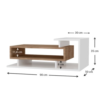Τραπεζάκι Σαλονιού Art Maison Καλαμαύκα - White Walnut (90x50x35εκ.)