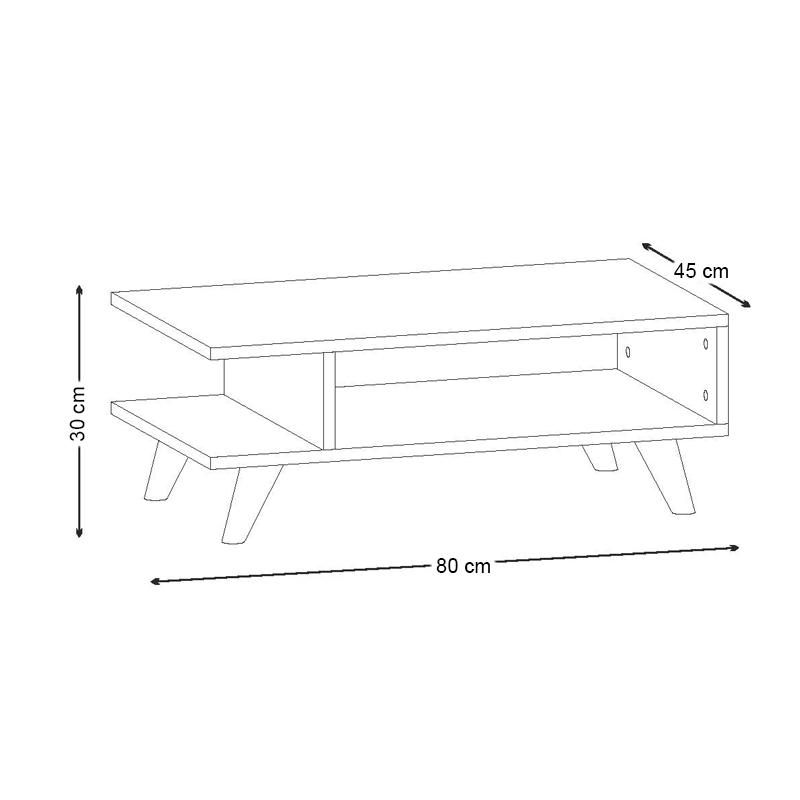 Τραπεζάκι σαλονιού Art Maison ΚΙΝΑΡΟΣ - White (80x45x30εκ.)