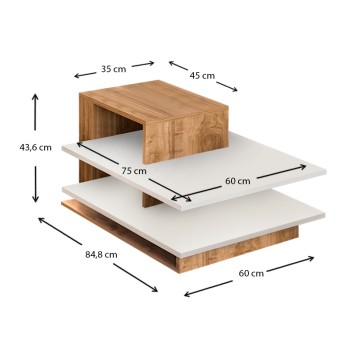 Τραπεζάκι Σαλονιού Art Maison Ζάκρος - White Walnut (85x60x43,6εκ.)