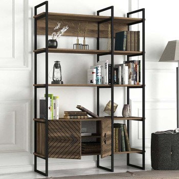 Βιβλιοθήκη Art Maison Πετράδι - Walnut (120x39x180εκ.)