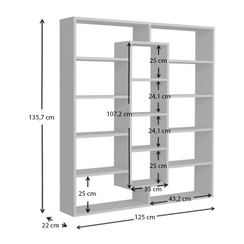 Βιβλιοθήκη Art Maison Μερσίνια - White (125x22x135,7εκ.)