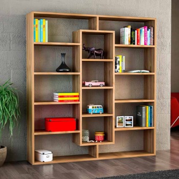 Βιβλιοθήκη Art Maison Μερσίνια - Walnut (125x22x135,7εκ.)