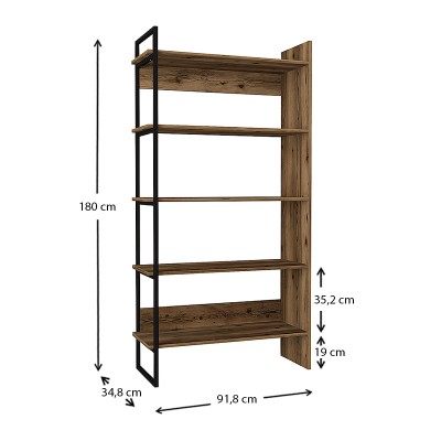 Βιβλιοθήκη Art Maison Σέλι - Walnut (91,8x34,8x180εκ.) Βιβλιοθήκη Art Maison Σέλι - Walnut (91,8x34,8x180εκ.)