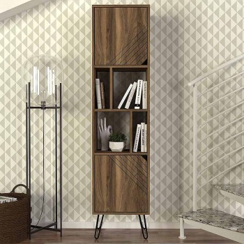 Βιβλιοθήκη Art Maison Βέλια - Walnut (45x35x184εκ.)